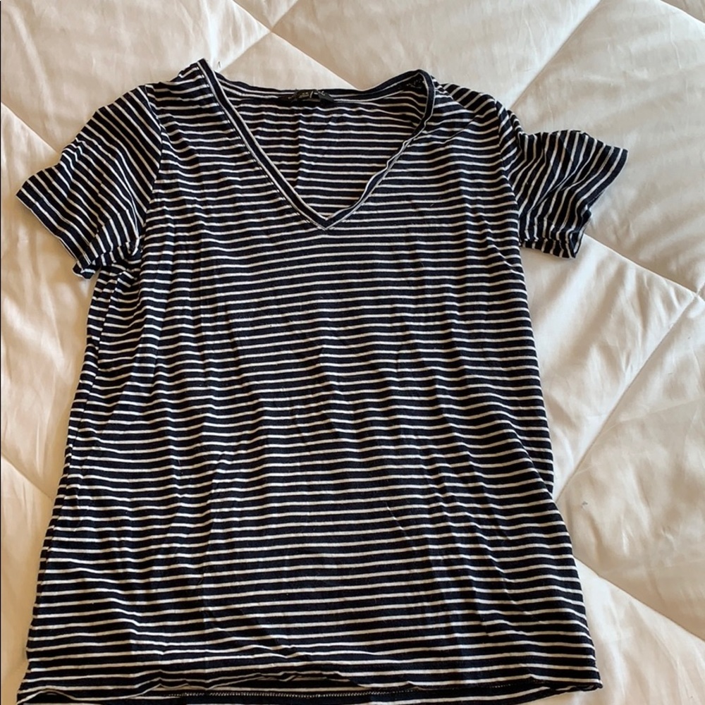 Banana republic navy and white stripped tee